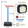 Kids Basketball Hoop Stand 2 in 1 Toddler Basketball Set W/ Ring Toss Adjustable