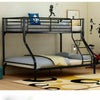 Black Solid Metal Triple Sleeper Bed Bunk Bed Frame Double & Single Kids
