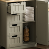 Priano Bathroom Storage Cabinet 4 Drawer 1 Door Cupboard Freestanding Unit Grey