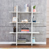 4 Tiers Industrial Bookcase Bookshelf Display Unit Storage Unit Living Room Home