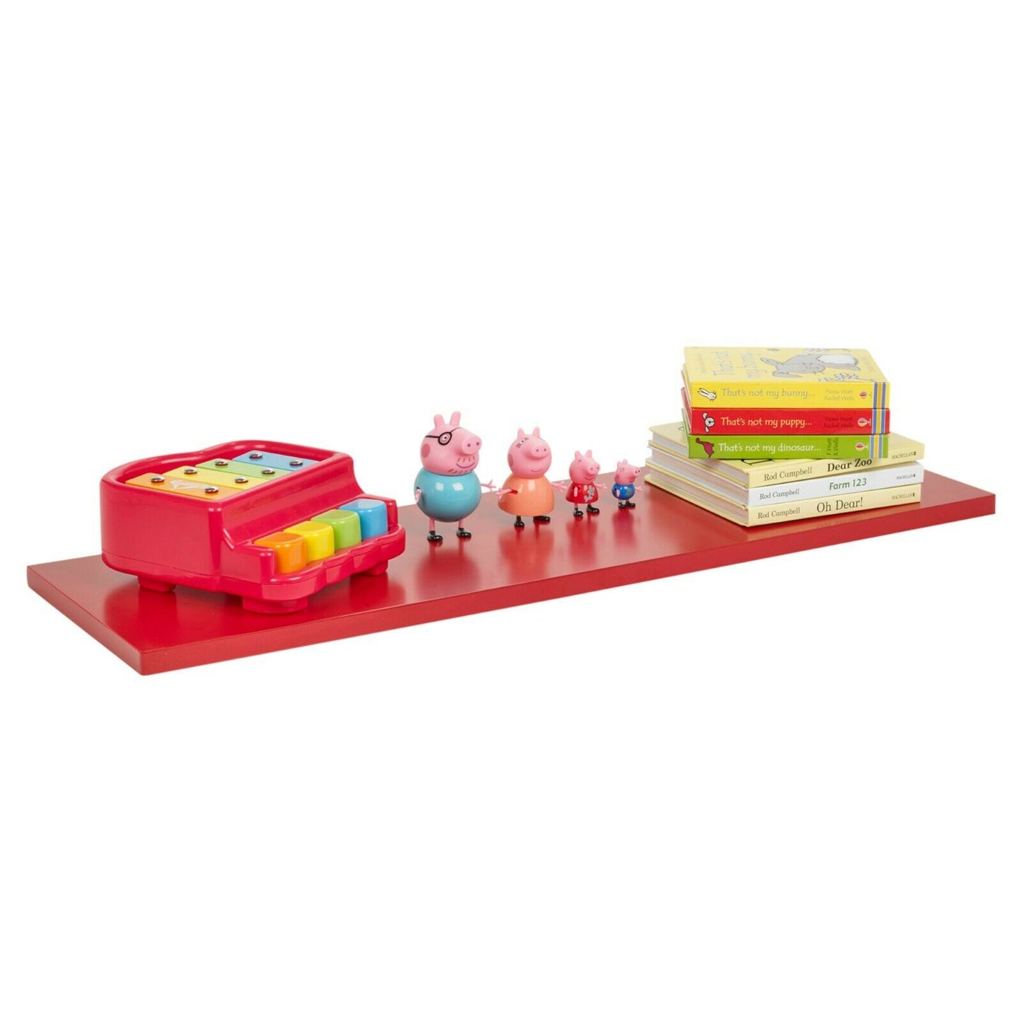Large Wooden Floating Shelves Lacquer Finish Display Rack Wall Mounted Kids Room