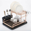 2 TIER Aluminium PLATE DISH CUTLERY CUP DRAINER RACK DRIP TRAY PLATES HOLDER UK