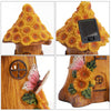 Solar Garden Mushroom Lights Resin Sunflowers Tree House Figurine Lamp Ornaments