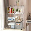 6/8 Cube Wire Grid Storage Shelf Rack DIY Bookcase Display Cabinet Shelving Unit