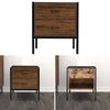 Industrial Bedside Table Chest Rustic Wood Nightstand Storage Cabinet Lamp Table