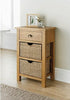 Wiltshire Oak Solid Small Console Table - FULLY ASSEMBLED Whit 2 Storage Baskets