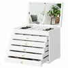 Mirrored Wooden Jewellery Box Chest Rings Necklaces Storage Organiser Cabinet