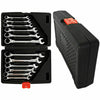 12 Ratchet Spanner Tool Set 8-19mm Ratcheting Wrench Spanners Garage Chrome Case
