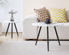 Nest of 2 Round Coffee Tables with Marble Effect Top and Black Metal Legs