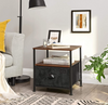 Industrial Bedside Table Rustic Drawer Cabinet Vintage Metal Side End Table Unit