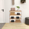 4 Tiers Bamboo Shoe Rack Storage Shelf Display Stand Organiser Unit Cabinet