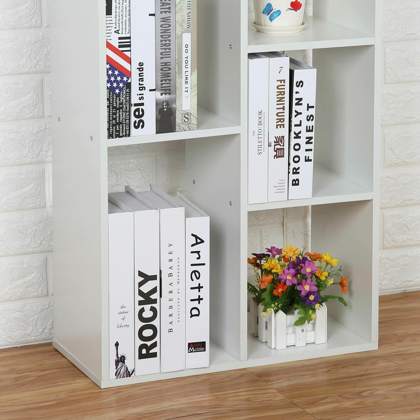 Shelving Home Office Book Shelf 5 Cube Storage Bookcase Display Wood Furniture