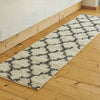 Cream White Deep Boho Moroccan Trellis Shaggy Rug Non Shed Living Room Rugs