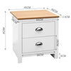 White Bedroom Bedside Table Unit Cabinet Nightstand with 2 Drawers Chest Desk UK