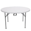 Folding Round Table 1.2M 4FT Portable Camping Trestle Picnic Party BBQ Outdoor