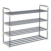 4-Tier Shoe Rack Metal Storage Shelves Hold up to 20 Pairs of Shoes Grey LSA14G