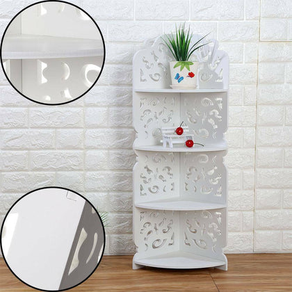 Corner Shelf Stand 4 Tiers Organizer Rack Bathroom Kitchen Storage Display Unit