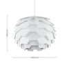 Large Ceiling Pendant Light Shade White Layered Design Easy Fit Lighting LED