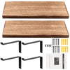 Rustic Wooden Shelf Metal Wall Floating Shelves Brackets Scaffold Board Storage