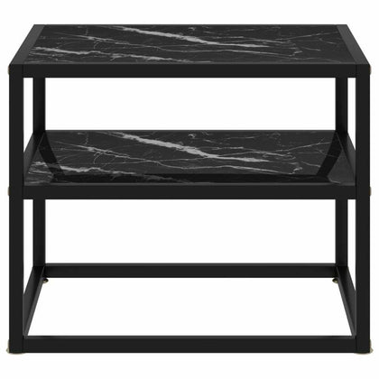 Living Room Hallway Console Table Side Table Black 50x40x40cm Tempered Glass