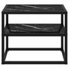 Living Room Hallway Console Table Side Table Black 50x40x40cm Tempered Glass