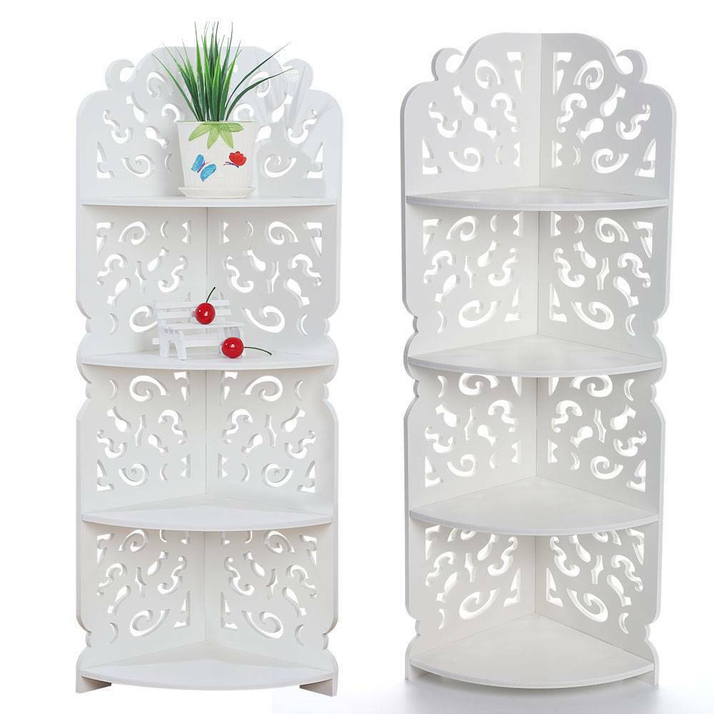 Corner Shelf Stand 4 Tiers Organizer Rack Bathroom Kitchen Storage Display Unit