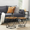 Industrial Set of 2 Coffee Tables Vintage Rustic Side End Tables Retro Metal