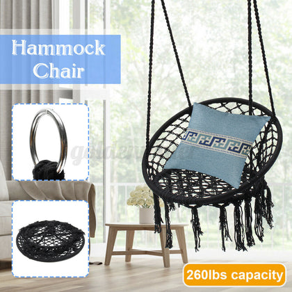 Comfort Hanging hammock Rope Swing Chair Soft Garden Outdoor Indoor Macrame Seat