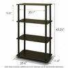 Small Black Bookcase Shelving Storage Unit Wooden Display Stand Cabinet 4 Tier