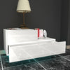 High Gloss Front Bedside Table Cabinet Nightstand White 2 Drawer RGB LED