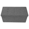 GREY LINEN FOLDING STORAGE OTTOMAN POUFFE SEAT FOOT STOOL HOME STORAGE BOX UK