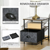 Industrial Bedside Table Drawer Shelf Storage Vintage Metal Retro Side End Table