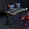 47" Gaming Desk Computer Table PC Laptop RGB LED Lights Racing Gamer Workstation