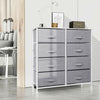 8-Drawers 4-Tier Fabric Chest of Drawer Bedroom Furniture Hallway Storage Grey