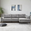 Modern Grey L-Shaped Corner Sofa 2 Seater Armchair Couch With Footstool Relaxing