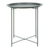 Folding Side Table Round Metal Tray Top Portable Coffee Night Stand