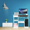 White Computer Desk with Drawers Shelf Study PC Table Home Office Workstation UK