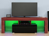 Modern TV Stand Cabinet Unit 1 Drawer Black High Gloss Door Walnut Living Room