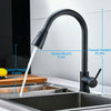 Kitchen Sink Taps Pull Out Spray Mixer Single Lever Swivel Black Spout Brass Tap