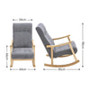 Wing Back Rocking Chair Tufted Upholstered Velvet Accent Nursery Rocker Chairs