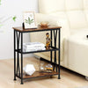 Vintage Industrial Table Small Stand Open Shelves Sofa End Rustic Hall Cabinet