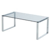 Modern Grey Glass Lounge Living Room Coffee Table Metal Chrome Legs Home Office