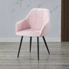 Pink Armchair Set of 2 Velvet Dining Chairs Kitchen Restaurant Home Padded Seat