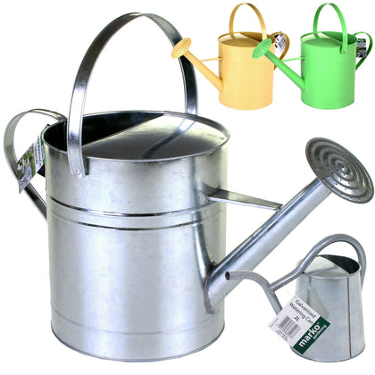 2L/10L Watering Can Metal Galvanised Steel Rose Garden Plants Water Green Cream