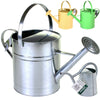 2L/10L Watering Can Metal Galvanised Steel Rose Garden Plants Water Green Cream