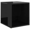 High Gloss Black Coffee Table Side End Tables Living Room Furniture 33x33x34.5cm