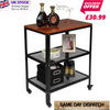 Portable Kitchen Storage Microwave Cart Trolley Rolling Unit, 3 Tier, Shelf