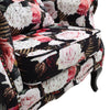 High Back Upholstered Fabric Floral Armchair Padded Sofa Accent Chair Studs Seat