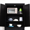 Freestanding Kitchen Storage Cabinet w/ Drawers Cupboards Shelves Home Black