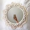 Wall Hanging Mirror Macrame Cotton Ropes Woven Boho Sunburst Tapestry Home Decor